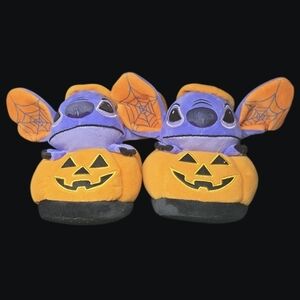 Disney - Halloween "Stitch" 3D Plush Slippers with Jack-O'-Lantern Design